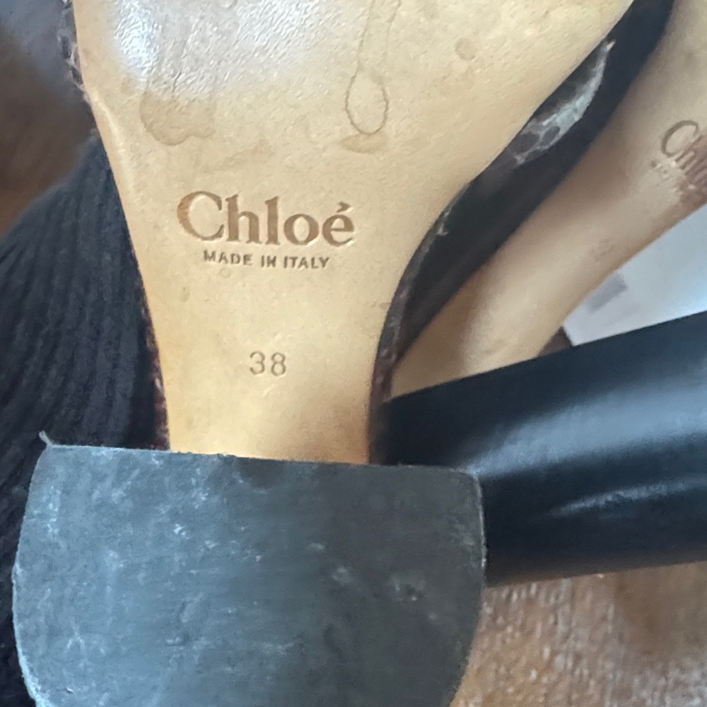 Chloe Python Dark Brown Heels - image 4